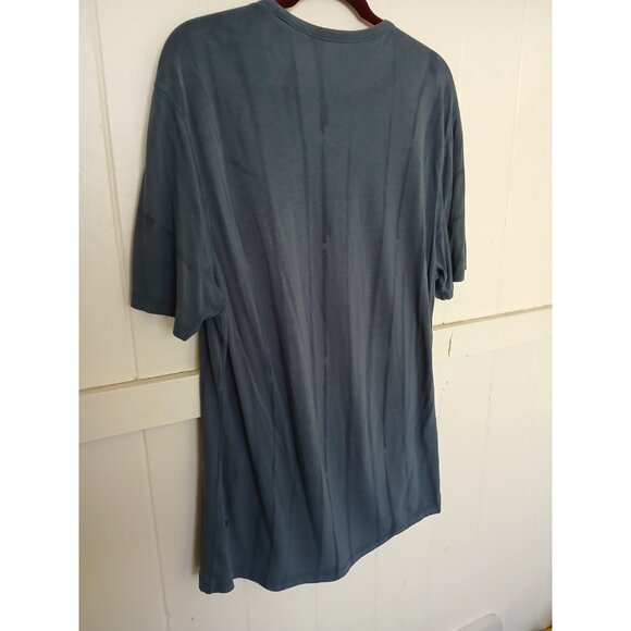 Lululemon Shirt 5 Year Basic Crew Neck Men's Large Navy Blue Tie Dye Drop Cut - Picture 7 of 7